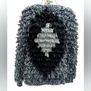 Cross-Roads women's vintage shaggy loopy fringe pullover sweater size M